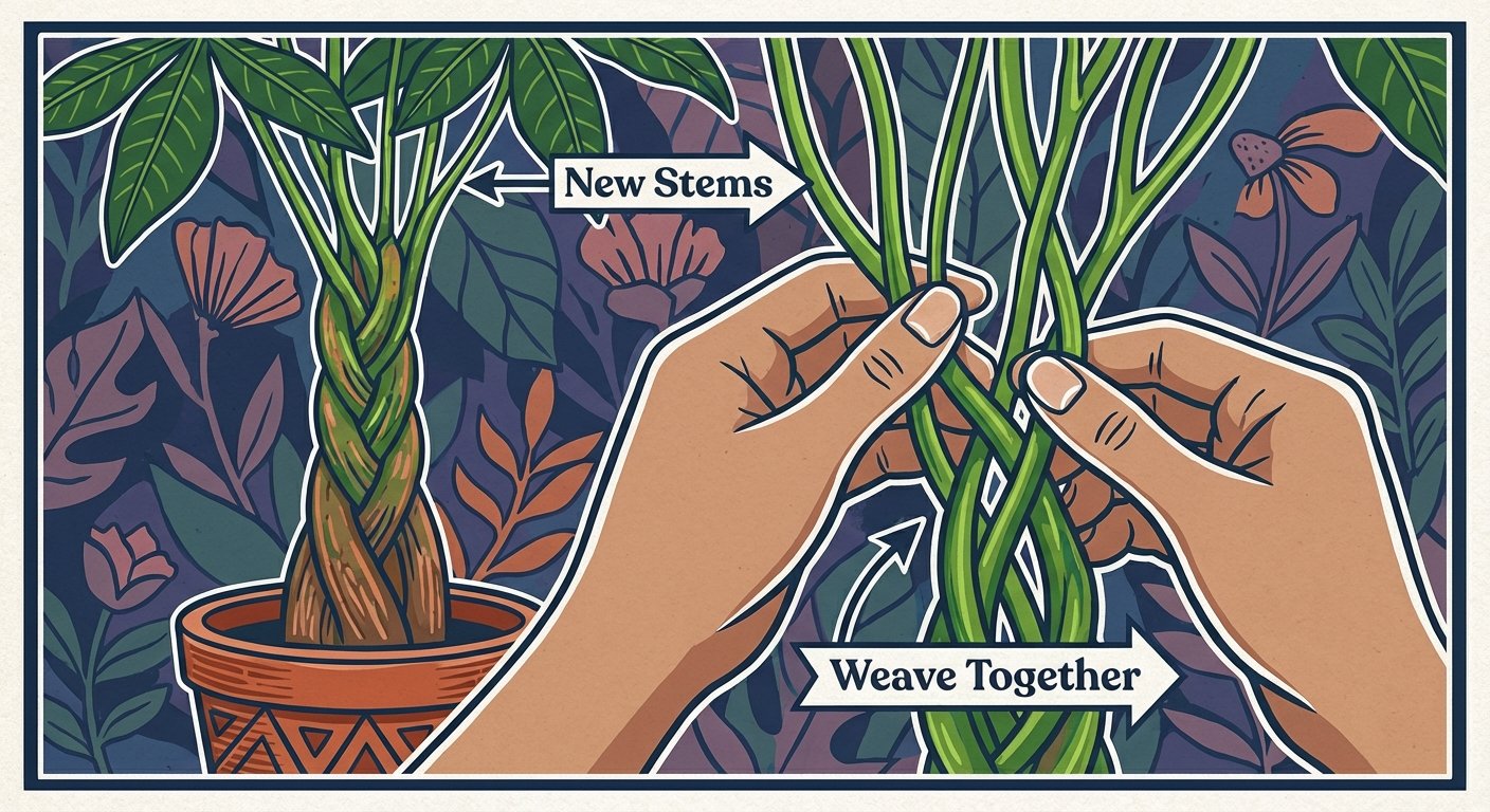 Money Tree braiding step 1