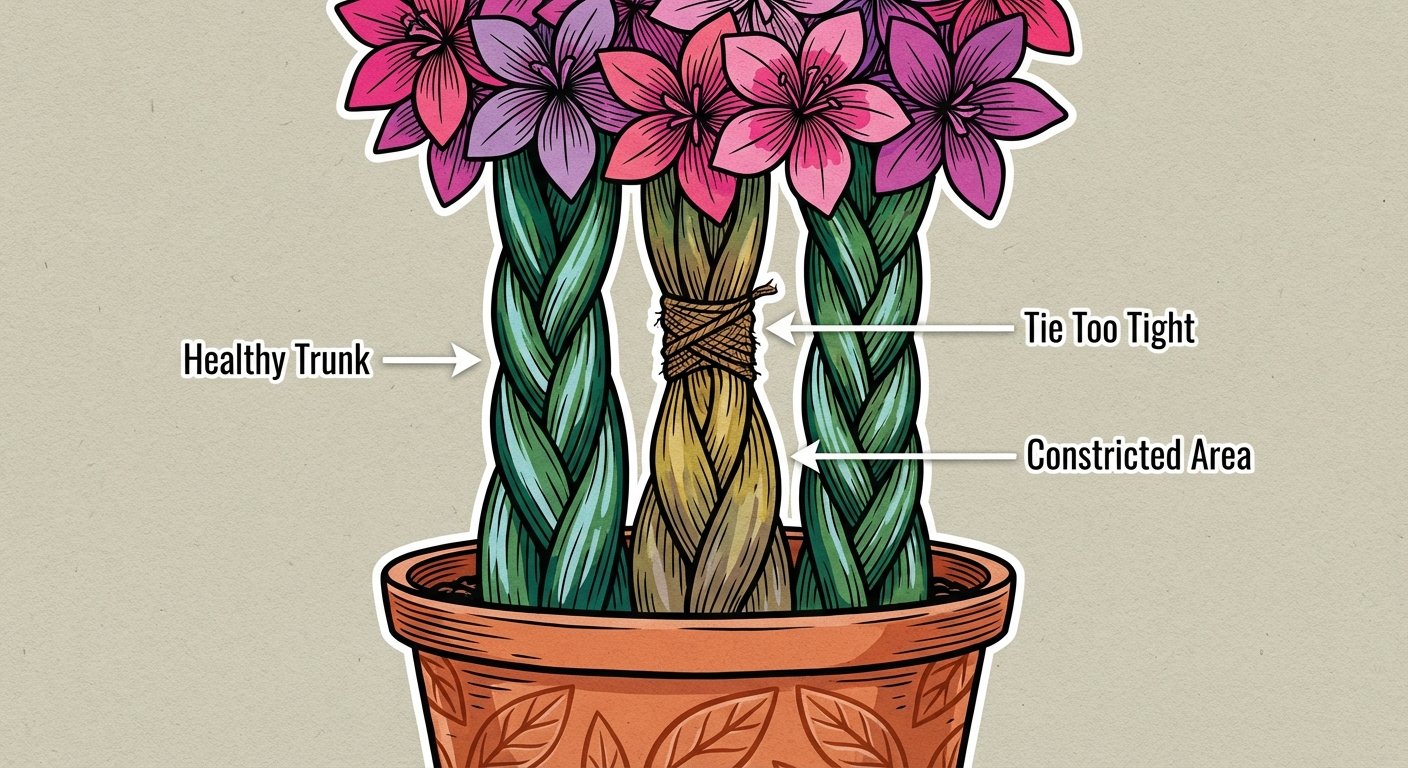 Identifying and preventing trunk constriction in braided Pachira aquatica.