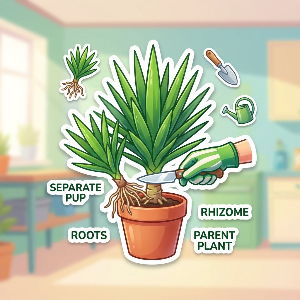 Yucca how to propagate yucca division alternative method showing offsets with roots.