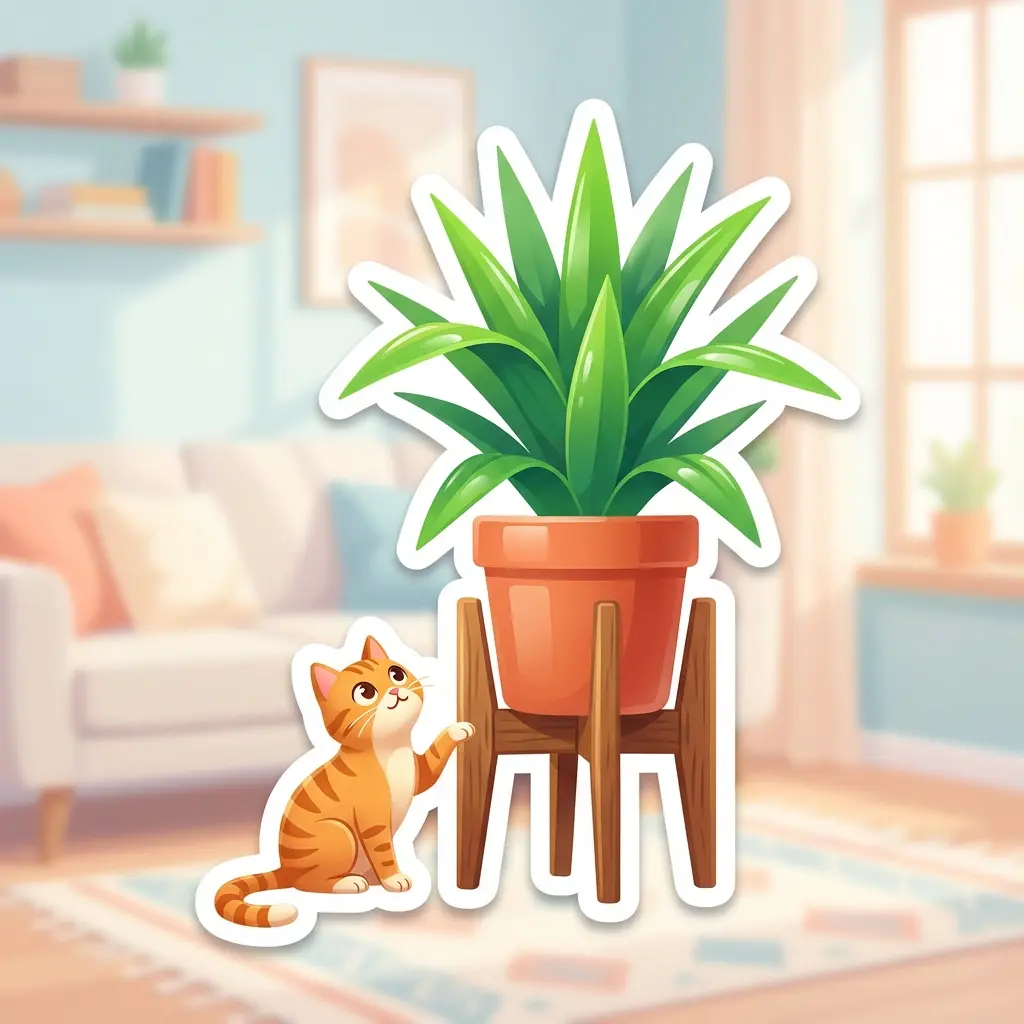 Yucca is toxic to pets: Elevated plant for cat safety
