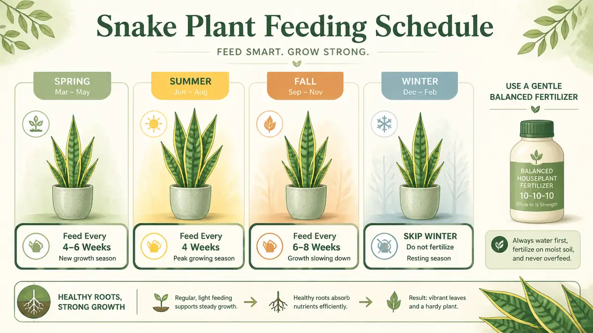 snake plant fertilizer seasonal calendar spring summer fall winter
