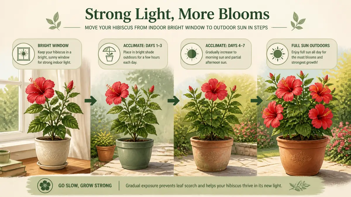 hibiscus light guide for more blooms indoors and outdoors