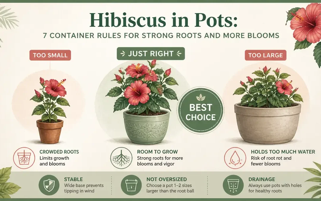 hibiscus in pots pot size and stability guide