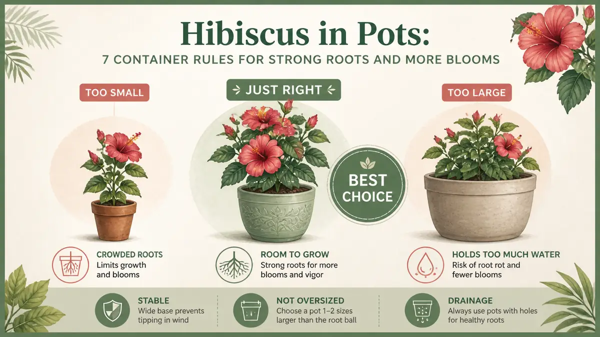 hibiscus in pots pot size and stability guide
