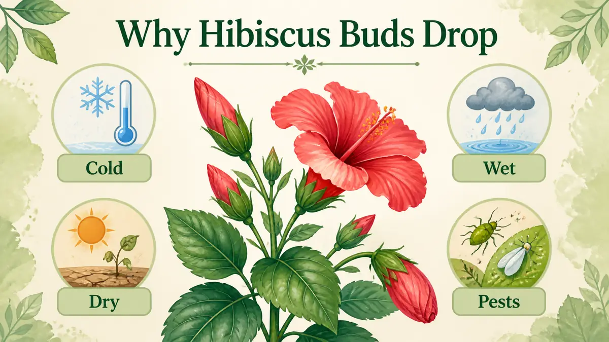 hibiscus bud drop causes temperature water pests