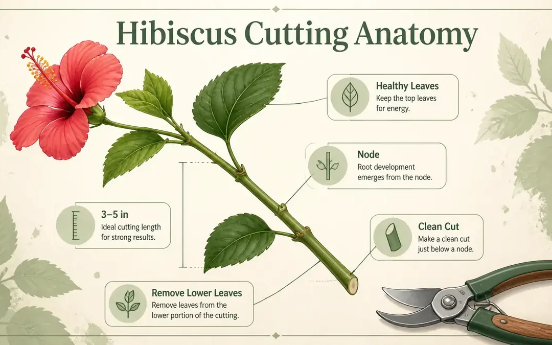 hibiscus propagation cutting node and leaf prep guide
