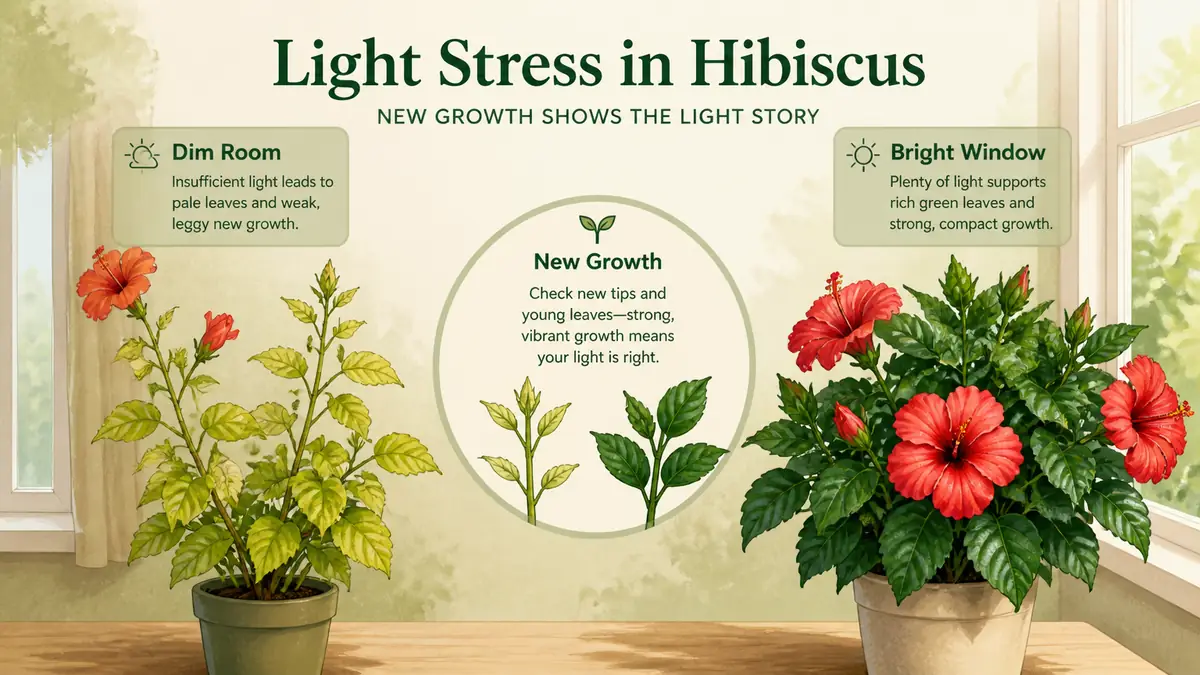 hibiscus yellow leaves light check dim window bright window acclimation