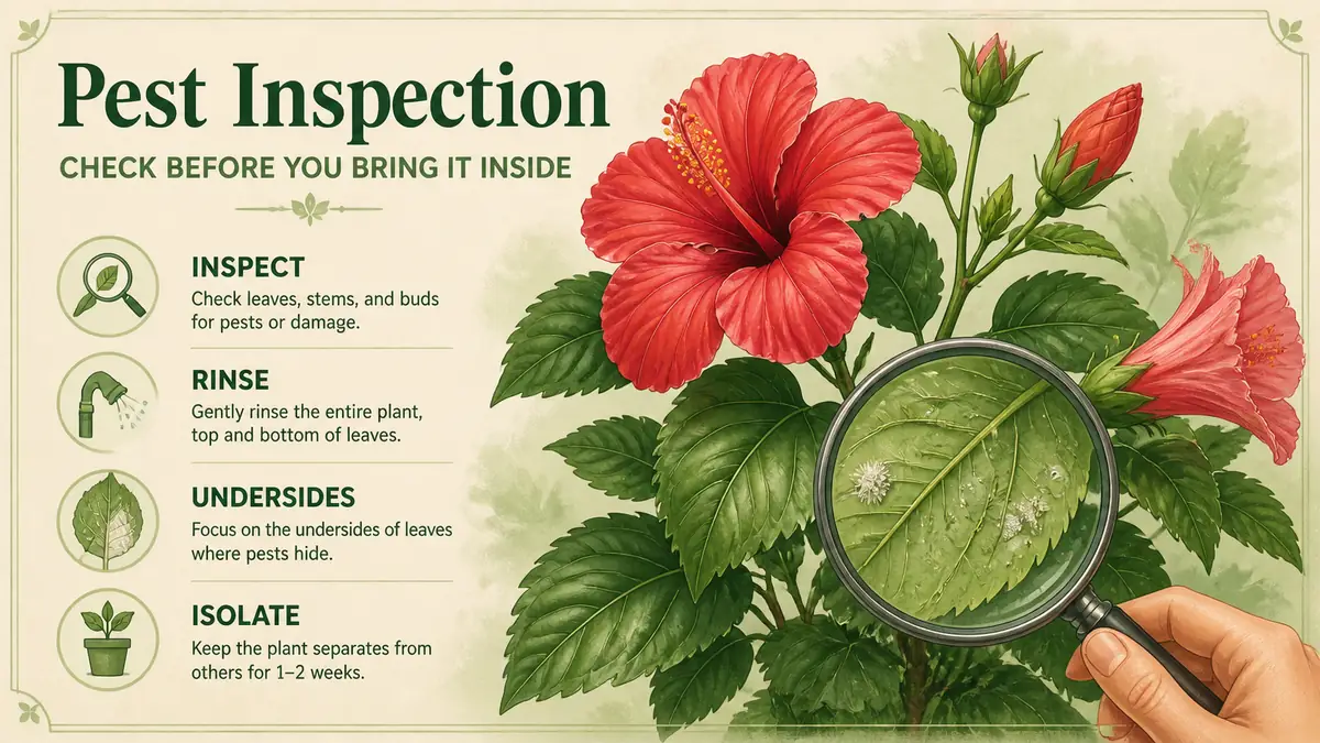 overwinter hibiscus pest inspection before bringing indoors
