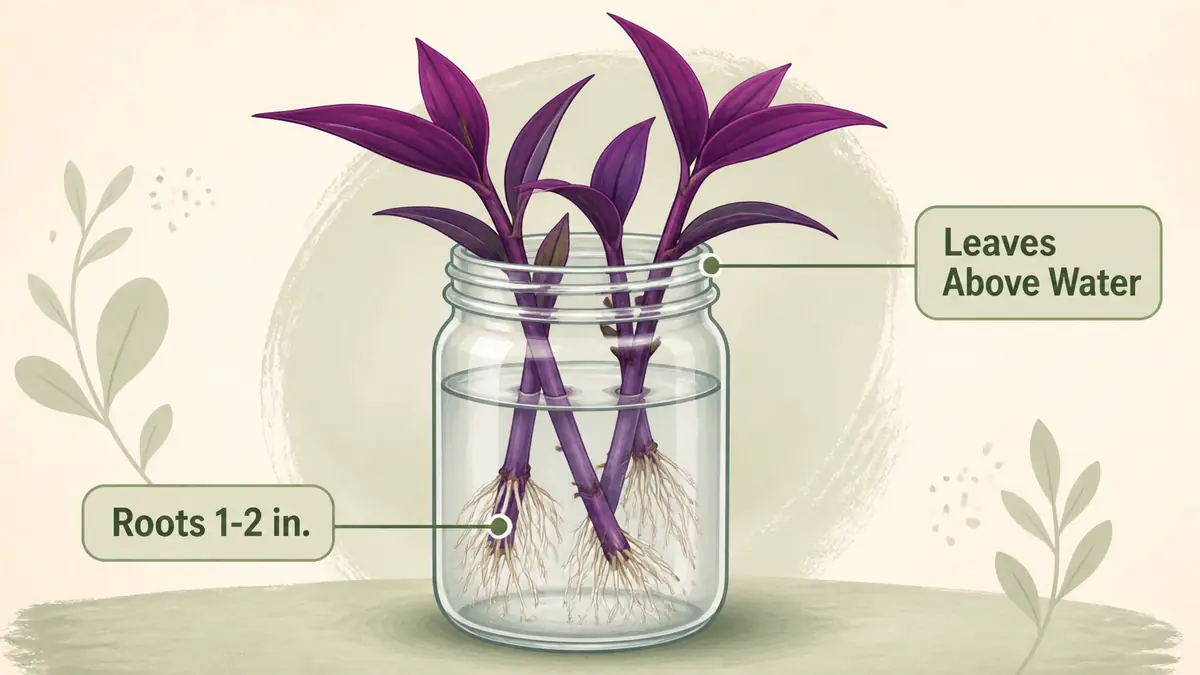 purple heart plant propagation water rooting stage guide