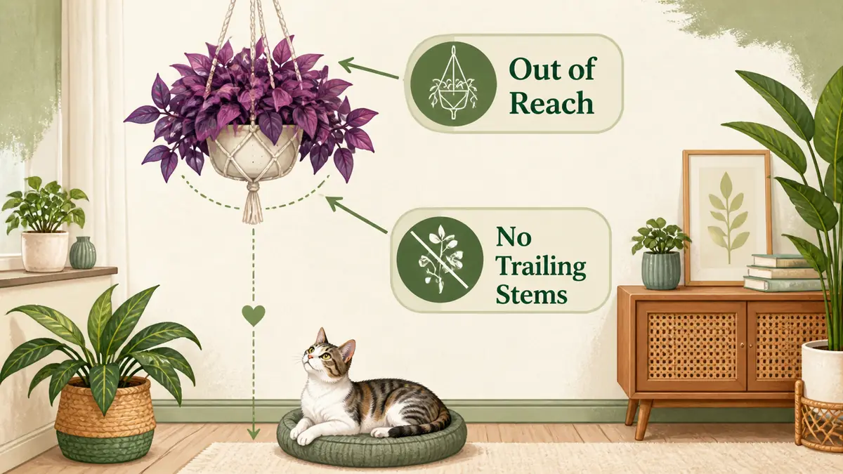 purple heart plant toxic to cats safe placement zone illustration