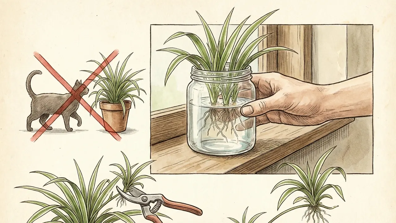 spider plant toxic to cats propagation in water jar