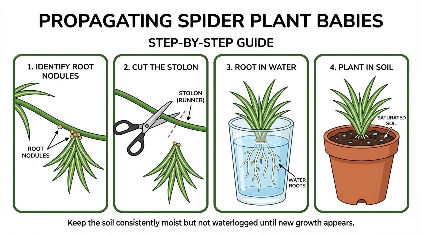 how to plant spider plant babies in soil and avoid wilting.
