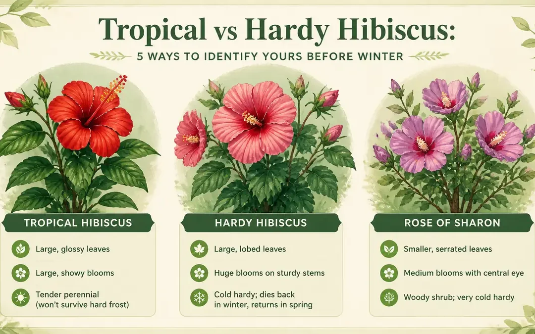 tropical vs hardy hibiscus versus rose of sharon comparison