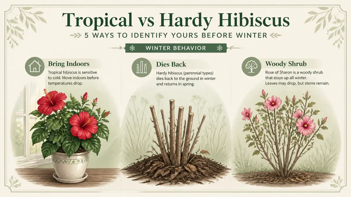 tropical and hardy hibiscus winter behavior comparison