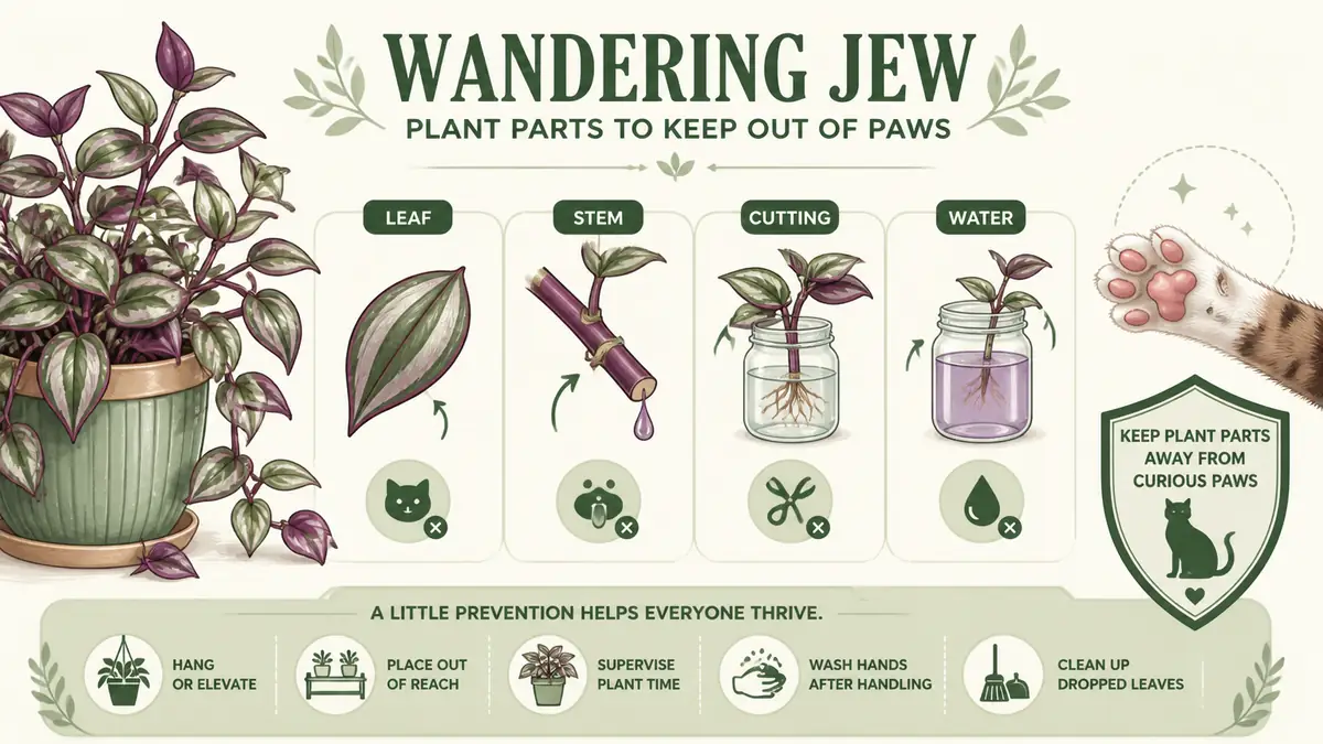wandering jew toxic to cats plant parts caution