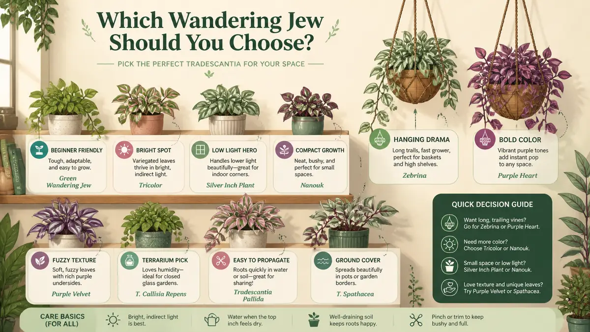 wandering jew varieties best use guide for hanging basket shelf color and sunny window